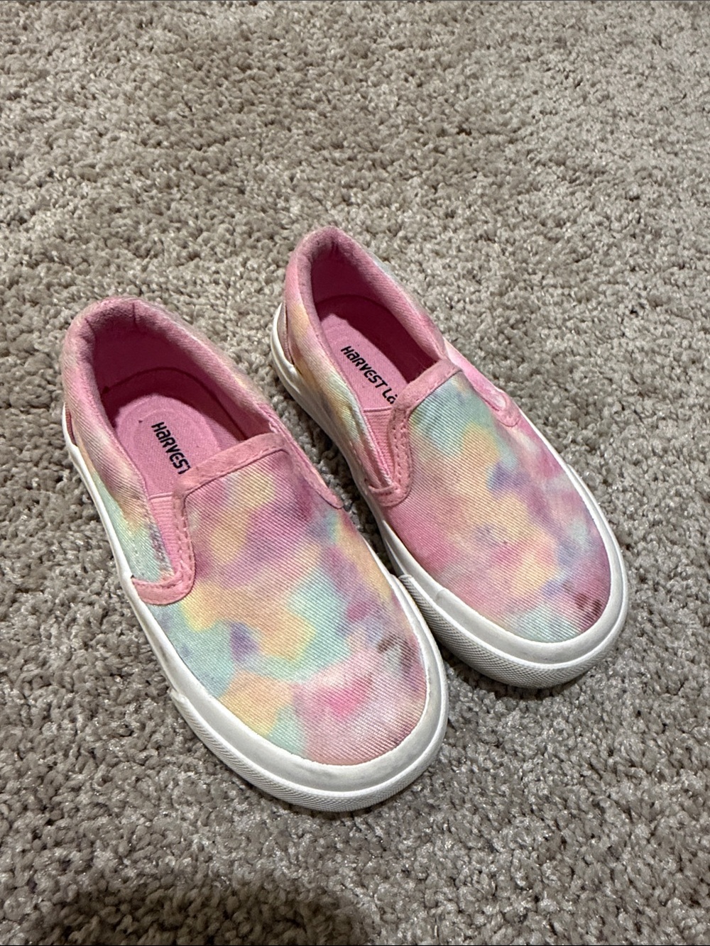 Kids' Pink Tie-Dye Slip-On Canvas Shoes